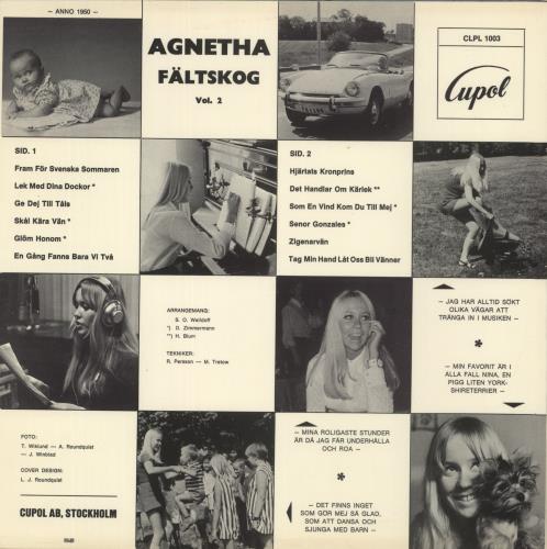 Agnetha F�ltskog Agnetha F�ltskog Vol. 2 - EX vinyl LP album (LP record) Swedish AGNLPAG865175