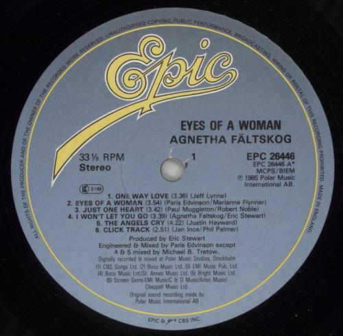 Agnetha F�ltskog Eyes Of A Woman vinyl LP album (LP record) UK AGNLPEY188949
