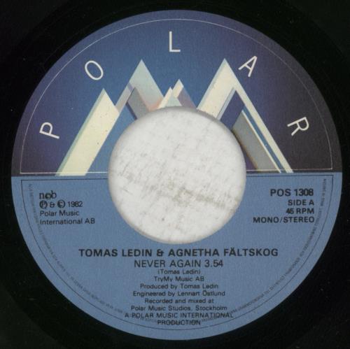 Agnetha F�ltskog Never Again 7" vinyl single (7 inch record / 45) Swedish AGN07NE30340