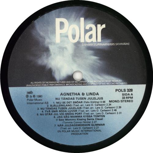 Agnetha F�ltskog Nu Tandas Tusen Juleljus vinyl LP album (LP record) Swedish AGNLPNU88910