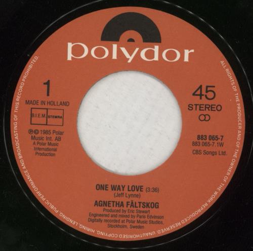 Agnetha F�ltskog One Way Love 7" vinyl single (7 inch record / 45) Dutch AGN07ON89954