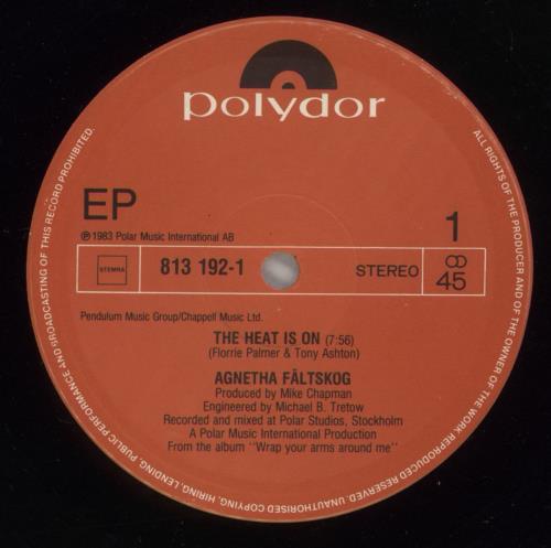 Agnetha F�ltskog The Heat Is On 12" vinyl single (12 inch record / Maxi-single) Dutch AGN12TH90007