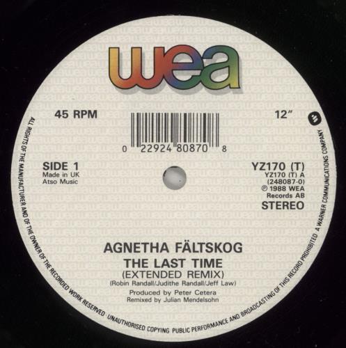 Agnetha F�ltskog The Last Time 12" vinyl single (12 inch record / Maxi-single) UK AGN12TH02198