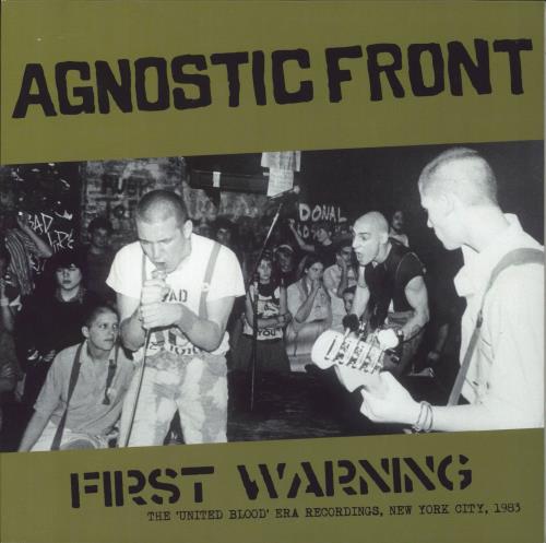 Agnostic Front First Warning - The 'United Blood' Era Recordings, New York City, 1983 vinyl LP album (LP record) Italian FR2LPFI832015