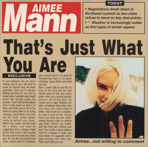 Aimee Mann That's Just What You Are CD single (CD5 / 5") US AMNC5TH57184