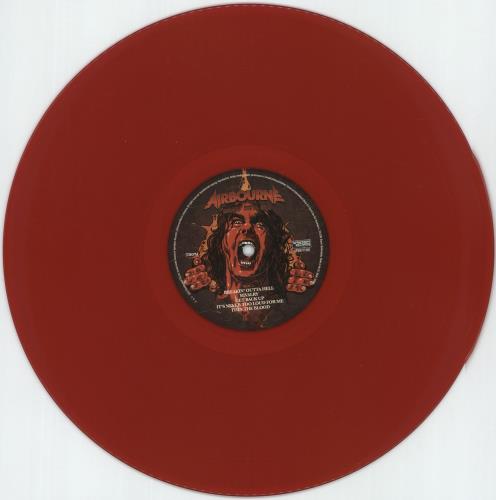 Airbourne Breakin' Outta Hell - Red Vinyl - Autographed Card vinyl LP album (LP record) UK AX6LPBR875034