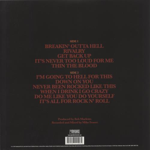 Airbourne Breakin' Outta Hell - Red Vinyl - Autographed Card vinyl LP album (LP record) UK AX6LPBR875034