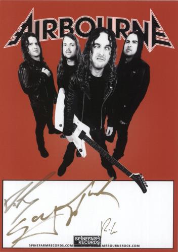 Airbourne Breakin' Outta Hell - Red Vinyl - Autographed Card vinyl LP album (LP record) UK AX6LPBR875034