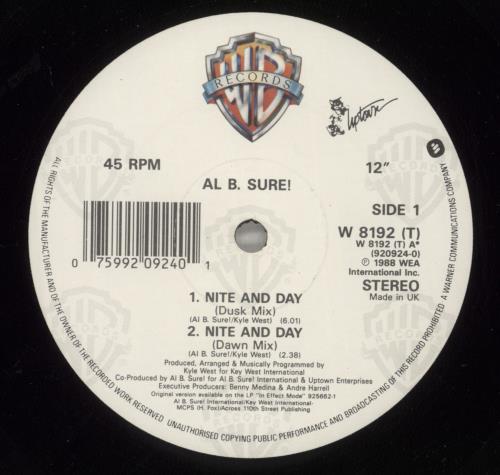 Al B. Sure! Nite And Day 12" vinyl single (12 inch record / Maxi-single) UK A0M12NI659956