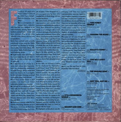 Al Cohn & Zoot Sims 1957 vinyl LP album (LP record) US C=SLP726578