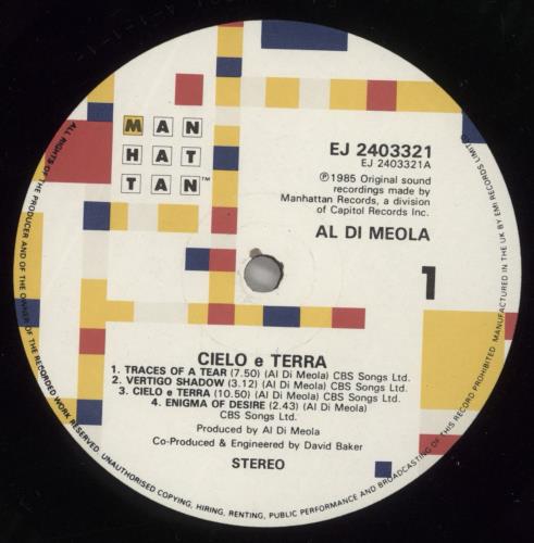Al Di Meola Cielo E Terra vinyl LP album (LP record) UK AL5LPCI494874