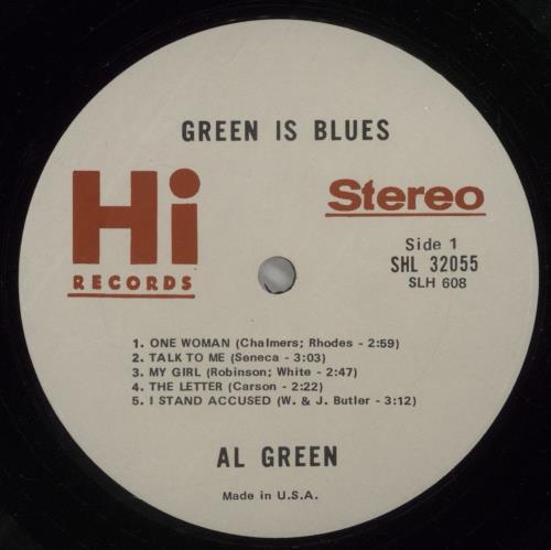 Al Green Green Is Blues vinyl LP album (LP record) US AEELPGR882088