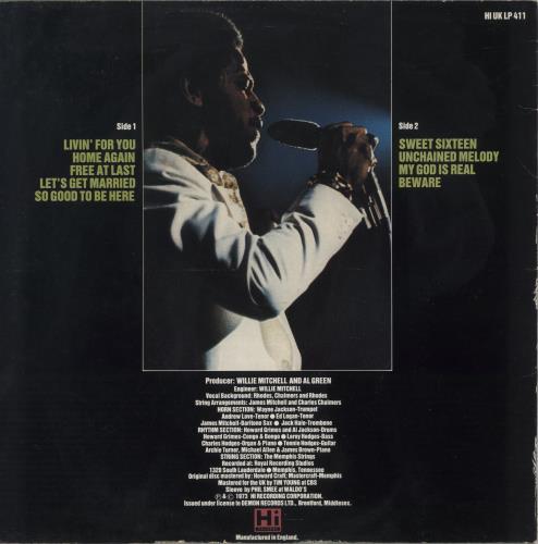 Al Green Livin' For You vinyl LP album (LP record) UK AEELPLI890002