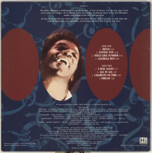Al Green The Belle Album vinyl LP album (LP record) UK AEELPTH707829