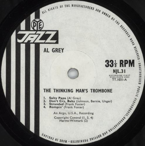 Al Grey The Thinking Man's Trombone vinyl LP album (LP record) UK AJ6LPTH456072