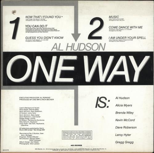 Al Hudson One Way vinyl LP album (LP record) US A1ALPON705435