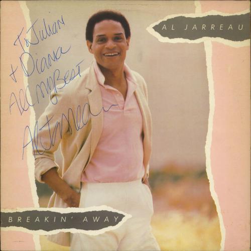 Al Jarreau Breakin' Away - Autographed vinyl LP album (LP record) UK AJRLPBR770044