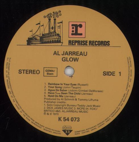 Al Jarreau Glow vinyl LP album (LP record) German AJRLPGL860829