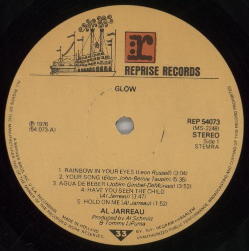 Al Jarreau Glow vinyl LP album (LP record) Dutch AJRLPGL860832