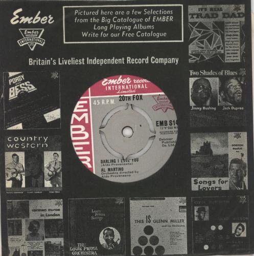 Al Martino Darling I Love You 7" vinyl single (7 inch record / 45) UK A/M07DA731076