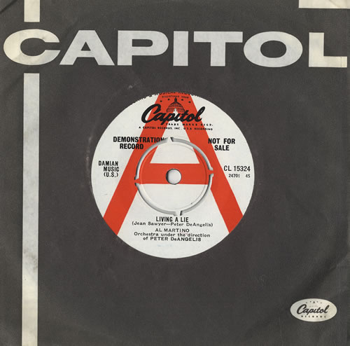 Al Martino Living A Lie 7" vinyl single (7 inch record / 45) UK A/M07LI476420