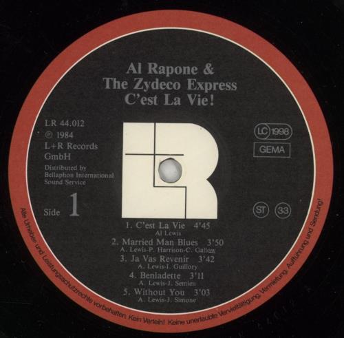 Al Rapone C'est La Vie! vinyl LP album (LP record) German A5CLPCE869984