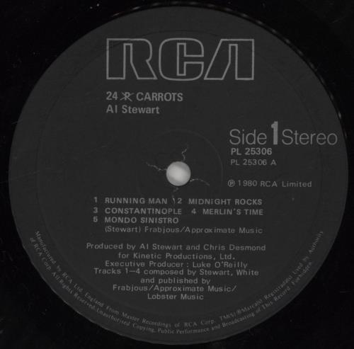 Al Stewart 24 Carrots - complete vinyl LP album (LP record) UK ALSLPCA638184