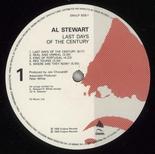 Al Stewart Last Days Of The Century + inner vinyl LP album (LP record) UK ALSLPLA527457