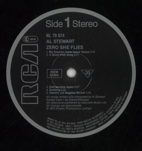 Al Stewart Zero She Flies vinyl LP album (LP record) UK ALSLPZE459172