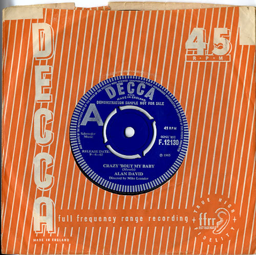Alan David Crazy 'bout My Baby 7" vinyl single (7 inch record / 45) UK F0P07CR607831