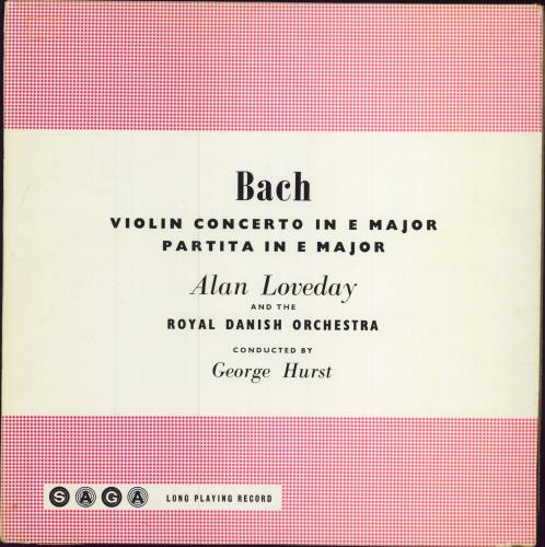Alan Loveday Bach: Violin Concerto in E Major / Partita in E Major vinyl LP album (LP record) UK 39BLPBA783796
