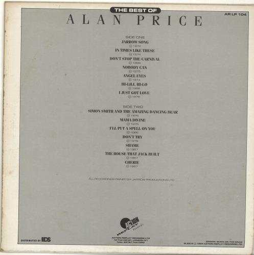Alan Price The Best Of Alan Price vinyl LP album (LP record) UK A-PLPTH703206