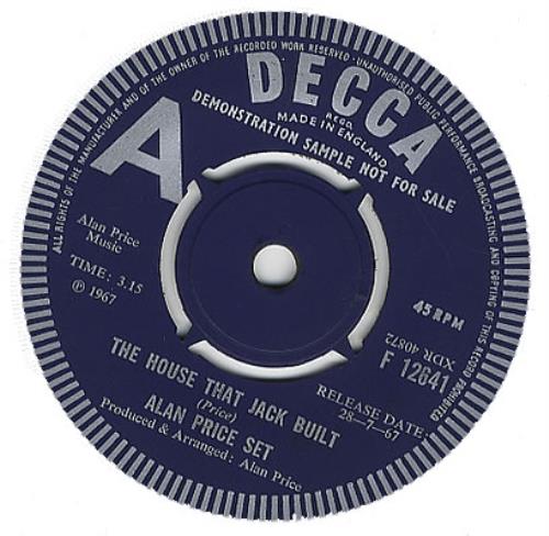 Alan Price The House That Jack Built - A-label 7" vinyl single (7 inch record / 45) UK A-P07TH384681