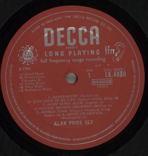Alan Price The Price To Pay - VG vinyl LP album (LP record) UK A-PLPTH129418