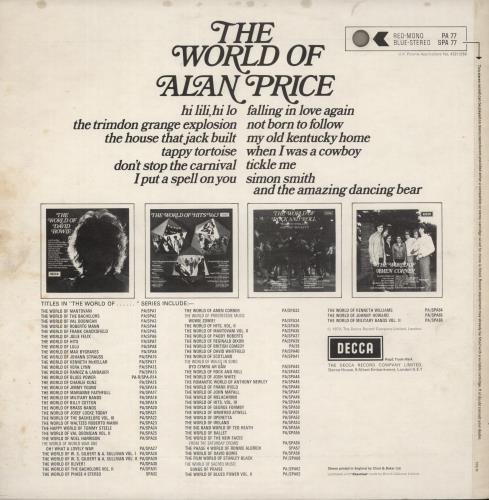 Alan Price The World Of Alan Price vinyl LP album (LP record) UK A-PLPTH239222