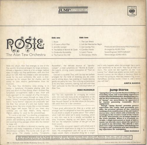 Alan Tew Rosie vinyl LP album (LP record) UK G9MLPRO693438