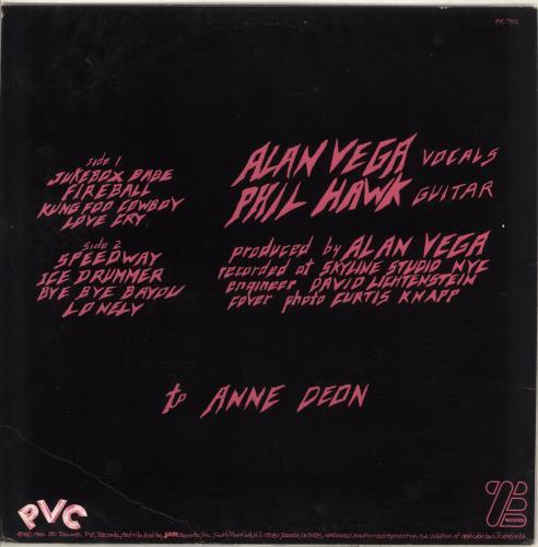 Alan Vega Alan Vega vinyl LP album (LP record) US AVGLPAL712768