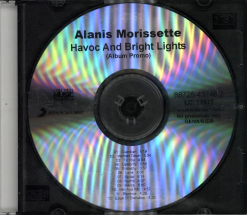 Alanis Morissette Havoc And Bright Lights CD-R acetate UK ANSCRHA607610