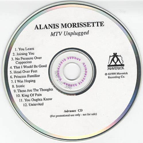 Alanis Morissette Mtv Unplugged CD-R acetate US ANSCRMT148012