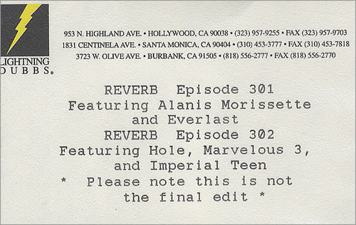 Alanis Morissette Reverb video (VHS or PAL or NTSC) US ANSVIRE156446