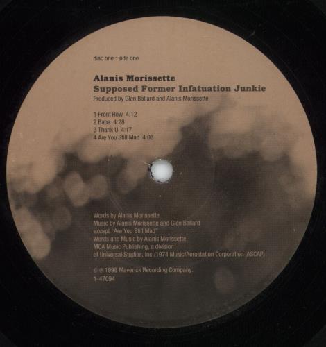 Alanis Morissette Supposed Former Infatuation Junkie 2-LP vinyl record set (Double LP Album) US ANS2LSU125007