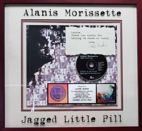 Alanis Morissette Jagged Little Pill - AUTOGRAPHED award disc US ANSAWJA324381