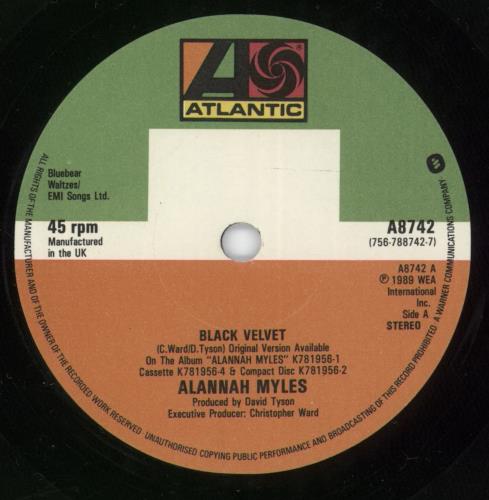 Alannah Myles Black Velvet 7" vinyl single (7 inch record / 45) UK ALN07BL282411