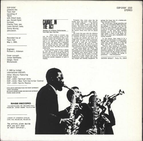 Albert Ayler Bells vinyl LP album (LP record) Italian AYLLPBE459353