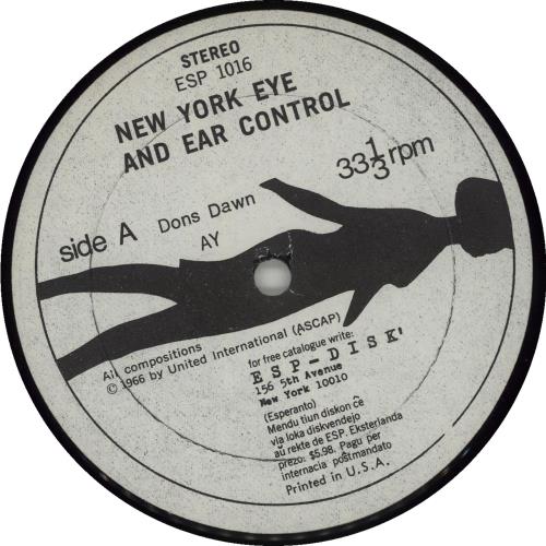 Albert Ayler New York Eye And Ear Control vinyl LP album (LP record) US AYLLPNE675258