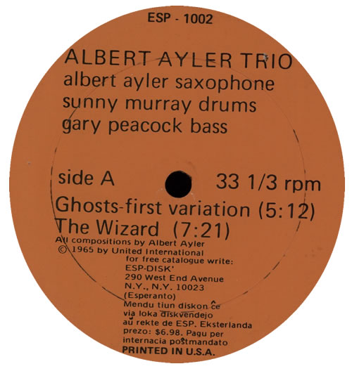 Albert Ayler Spiritual Unity vinyl LP album (LP record) US AYLLPSP584468