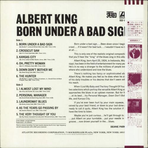 Albert King Born Under A Bad Sign + Obi vinyl LP album (LP record) Japanese ATKLPBO795701