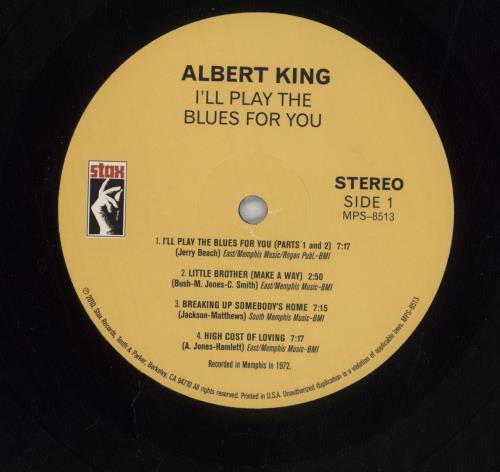 Albert King I'll Play The Blues For You vinyl LP album (LP record) US ATKLPIL826714