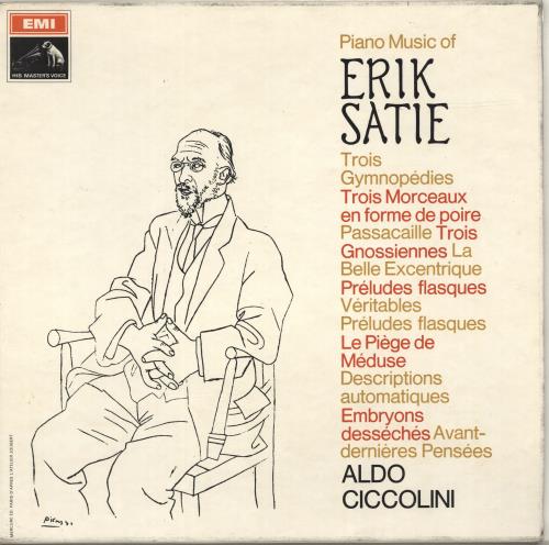 Aldo Ciccolini Piano Music Of Erik Satie - black & white stamp vinyl LP album (LP record) UK H7ELPPI690341