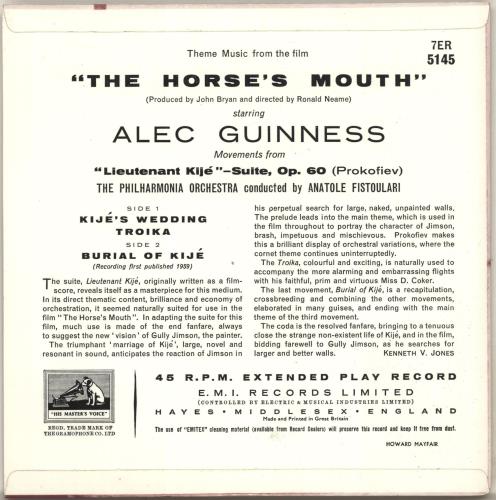 Alec Guinness Theme Music From The Horse's Mouth 7" vinyl single (7 inch record / 45) UK AG207TH696580